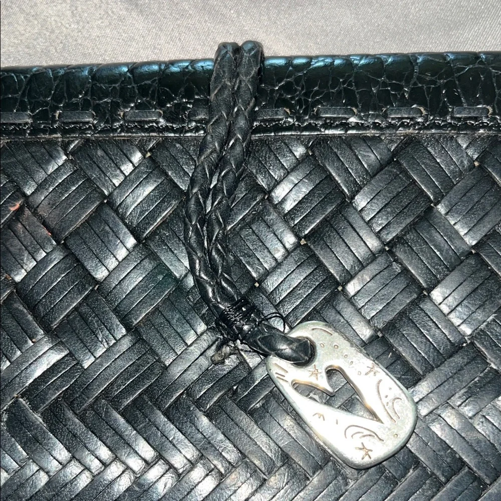 Brighton Brazilian Bree woven leather wallet organizer / clutch w/ Silver Detail